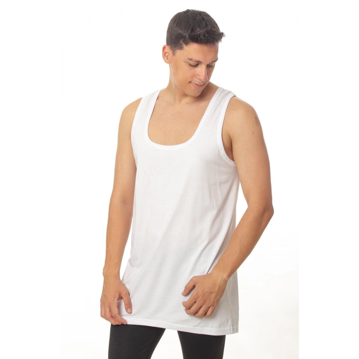 beyaz renkli kolsuz pamuklu atlet