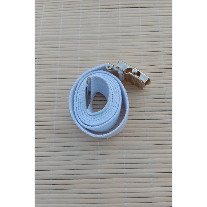 Beyaz Renkli Metal Sari Tokali Deniz Kuvvetleri isbasi Harici Dokuma Kaptan Kemer