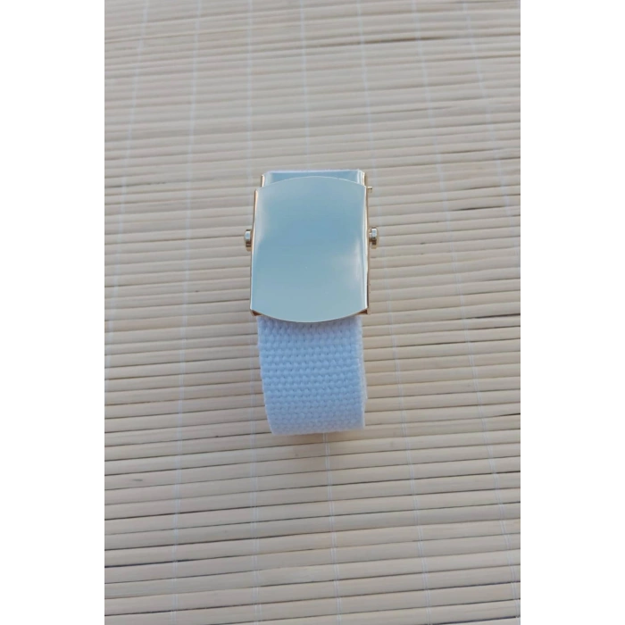 Beyaz Renkli Metal Sari Tokali Deniz Kuvvetleri isbasi Harici Dokuma Kaptan Kemer