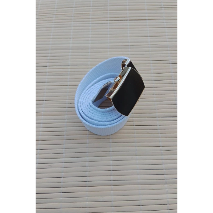 Beyaz Renkli Metal Sari Tokali Deniz Kuvvetleri isbasi Harici Dokuma Kaptan Kemer