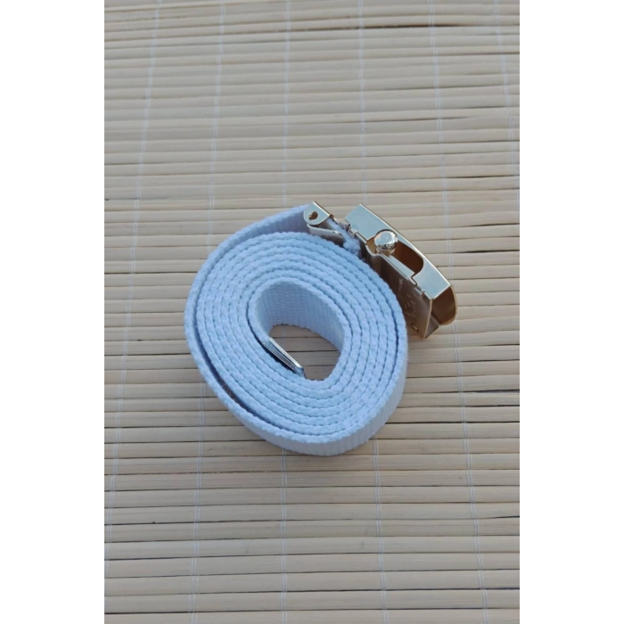 Beyaz Renkli Metal Sari Tokali Deniz Kuvvetleri isbasi Harici Dokuma Kaptan Kemer