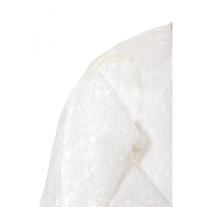 beyaz renkli uzun kollu dantel detayli kaliteli pamuklu kiz cocuk bolero yelek