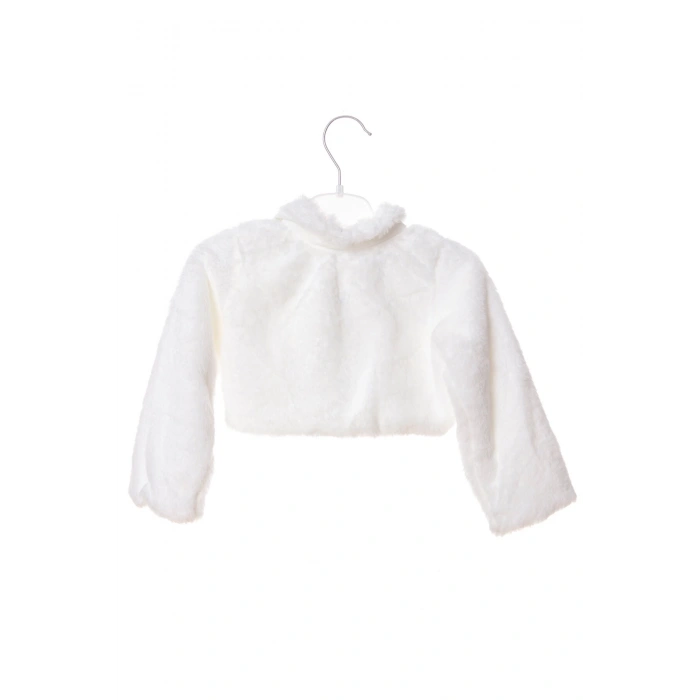 beyaz renkli uzun kollu pamuklu kiz cocuk bolero yelek