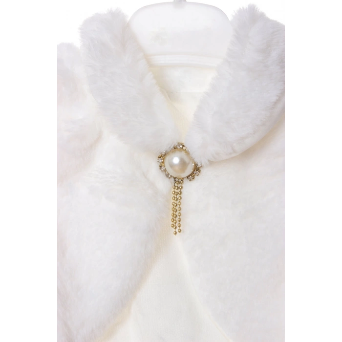 beyaz renkli uzun kollu pamuklu kiz cocuk bolero yelek