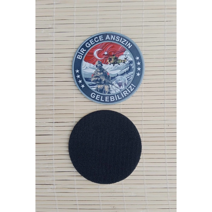 bir gece ansizin gelebiliriz 3d tpu termoplastik silikon kabartma nakis islemeli arma patch pec
