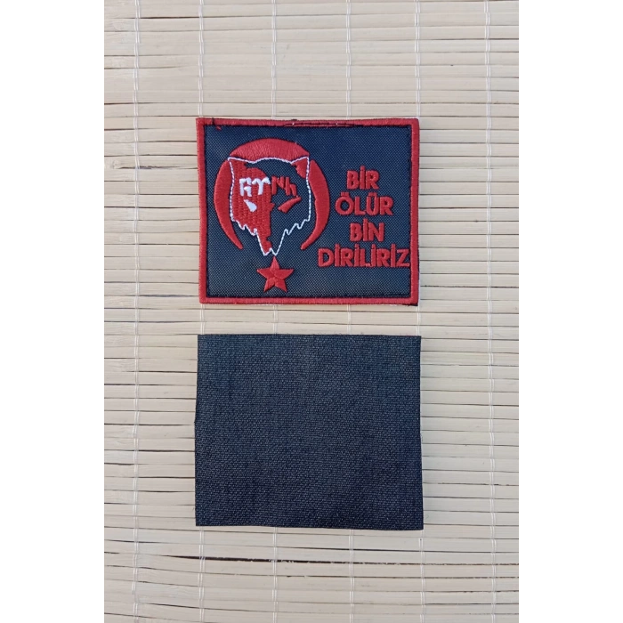 bir olur bin diriliriz kirmizi nakis islemeli arma pec patch
