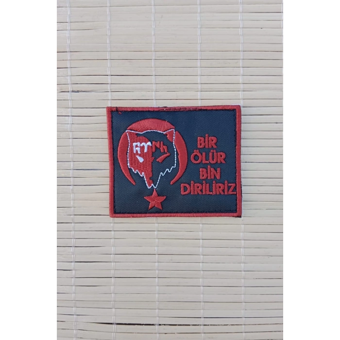 bir olur bin diriliriz kirmizi nakis islemeli arma pec patch