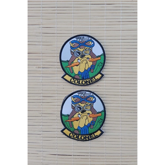 colonel yazili siluetli nakis islemeli arma pec patch