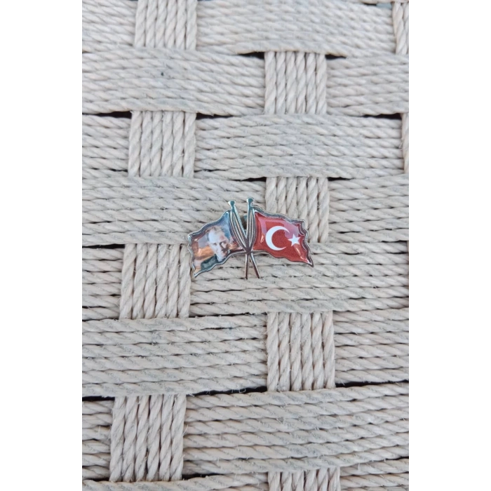 Dalgalanan bayrak ataturk resimli ceket yaka ignesi yaka rozet