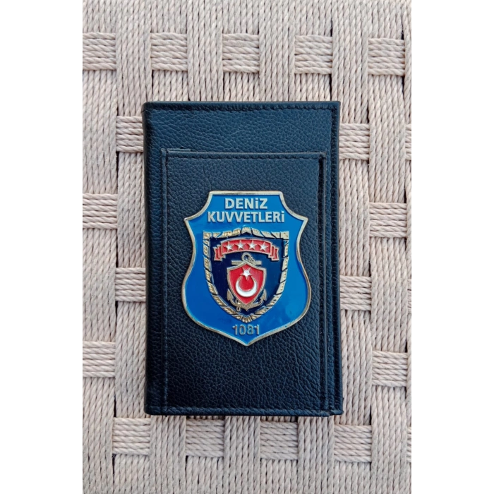 deniz kuvvetleri 1081 amblemli ozel tasarim hakiki deri rozetli bloknot