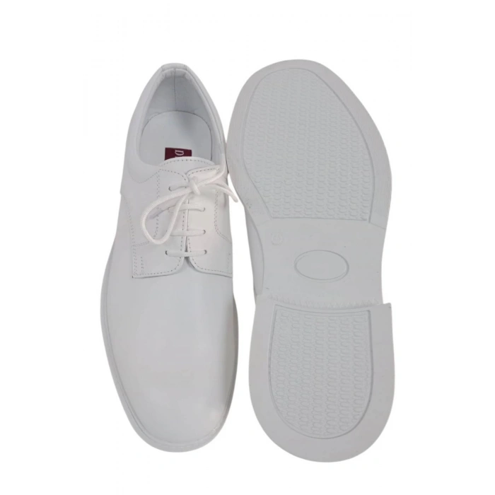 deniz kuvvetleri beyaz renkli bagcikli yazlik deri poliuretan taban denizci toren ayakkabi