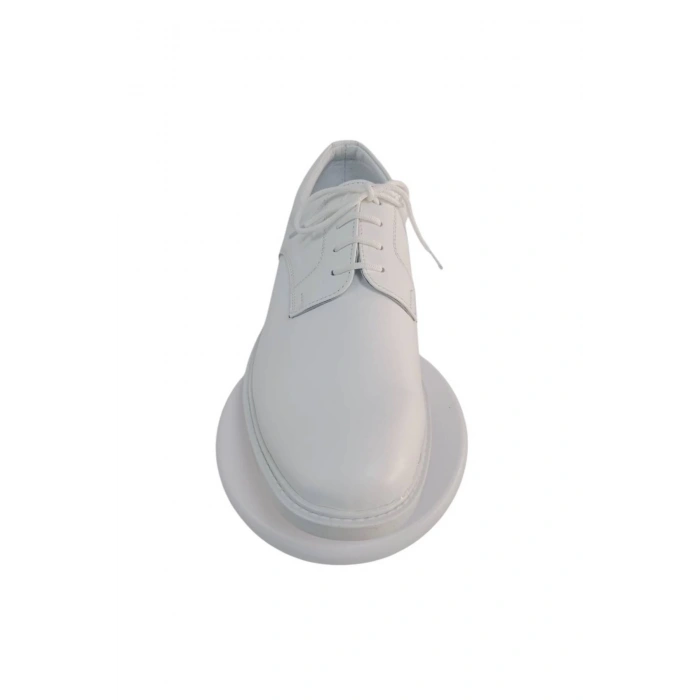 deniz kuvvetleri beyaz renkli bagcikli yazlik deri poliuretan taban denizci toren ayakkabi