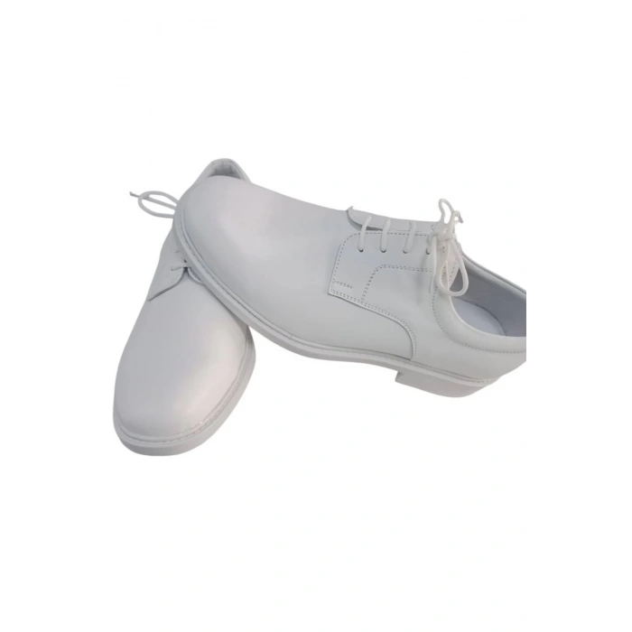 deniz kuvvetleri beyaz renkli bagcikli yazlik deri poliuretan taban denizci toren ayakkabi
