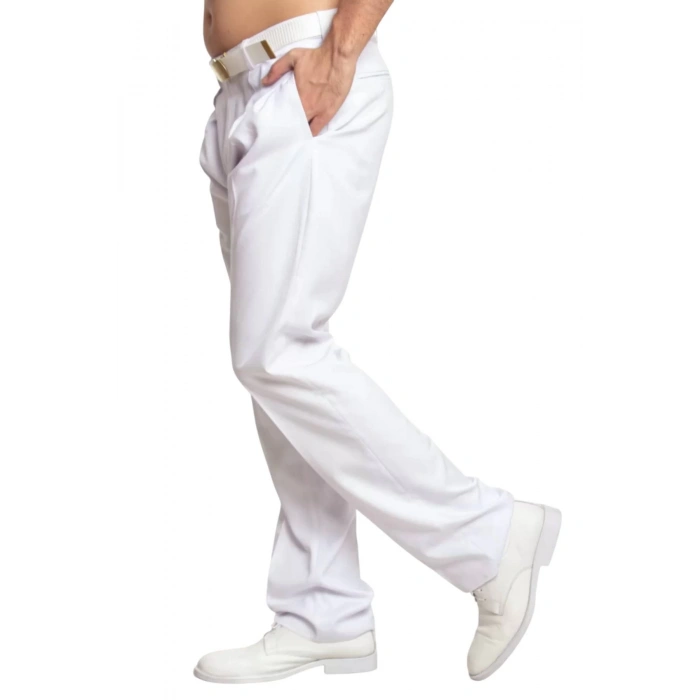 Deniz Kuvvetleri Deniz Lisesi ve Fakultesi Beyaz Renkli Yazlik Kaliteli Pamuklu Kumas Kaptan Pantolon