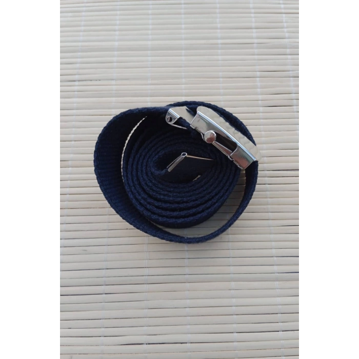 Deniz Kuvvetleri Lacivert Renkli Metal Beyaz Tokali isbasi Harici Dokuma Kemer