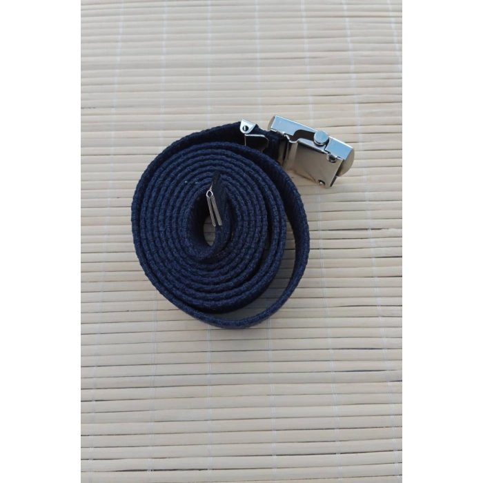 Deniz Kuvvetleri Lacivert Renkli Metal Beyaz Tokali isbasi Harici Dokuma Kemer