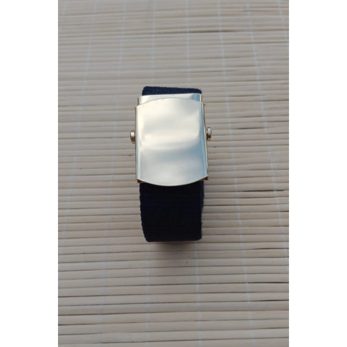 Deniz Kuvvetleri Lacivert Renkli Metal Sari Tokali isbasi Harici Dokuma Kemer