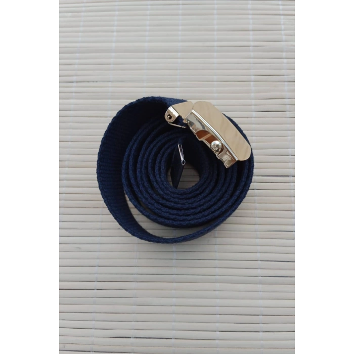 Deniz Kuvvetleri Lacivert Renkli Metal Sari Tokali isbasi Harici Dokuma Kemer