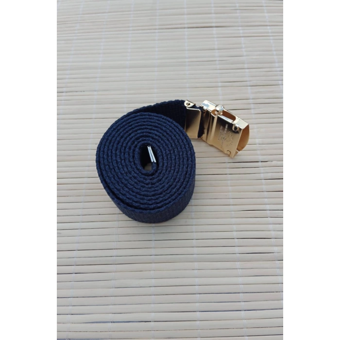 Deniz Kuvvetleri Lacivert Renkli Metal Sari Tokali isbasi Harici Dokuma Kemer