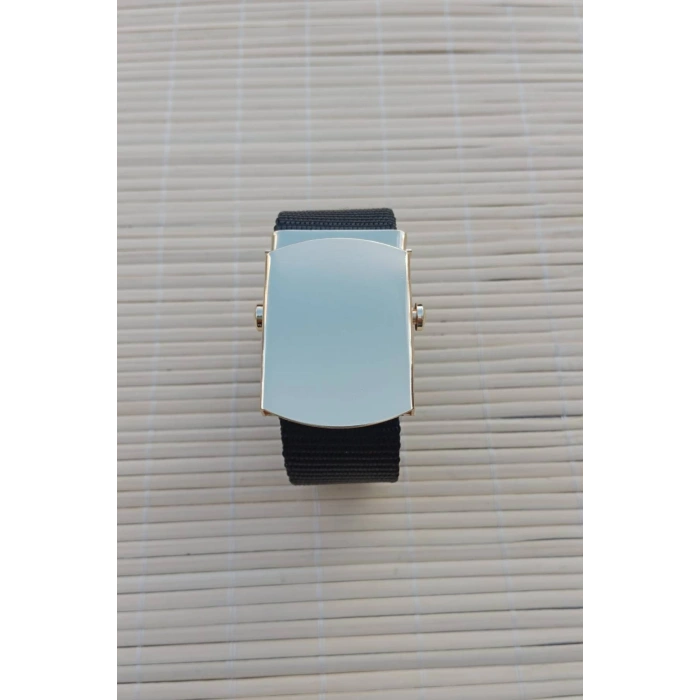 Deniz Kuvvetleri Siyah Renkli Metal Sari Tokali isbasi Harici Dokuma Kemer