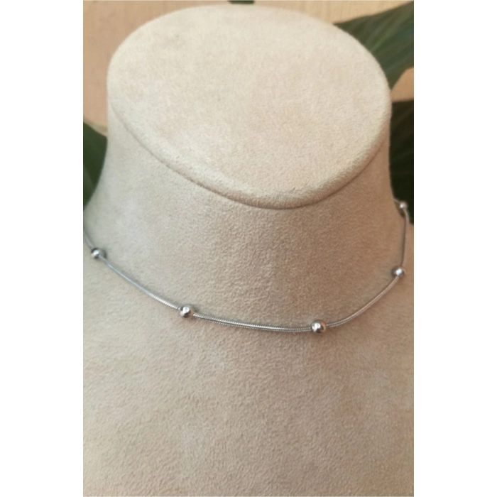 dorika tasarim ince silver zincirli gumus renkli kaliteli paslanmaz celik kolye stainless stell