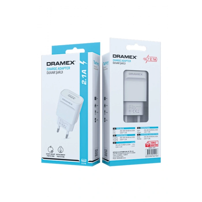 Dramex 2.1A Amper Hizli Sarj Telefon Adaptoru