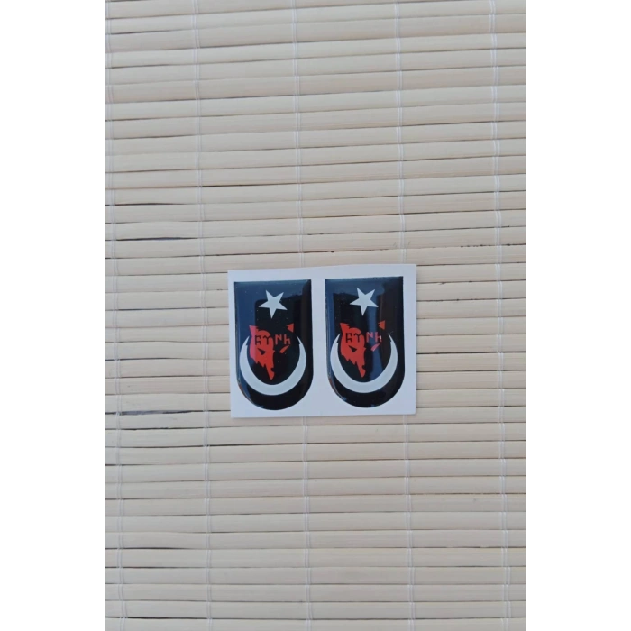 Eski Turkce Turk Yazili Kurtbasli Siyah Zemin Ayyildiz Silah Kabze Sarjor Alti Yapistirmali Sticker