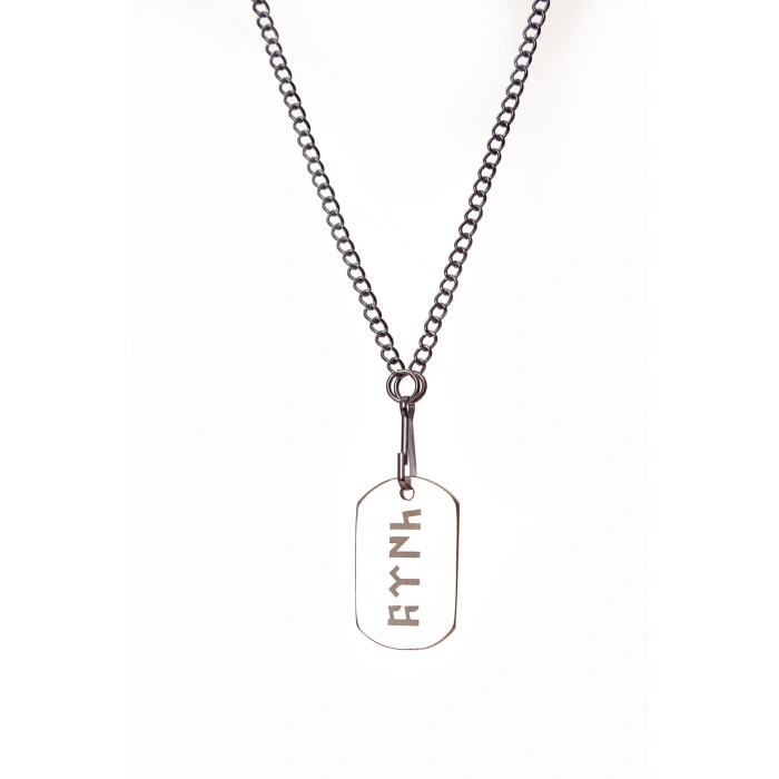 eski turkce turk yazili paslanmaz zincirli hediyelik lazer asker kunyesi