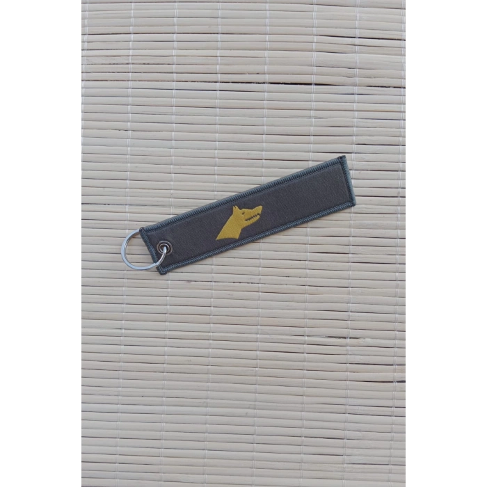 eski turkce yazili kurtbasli logolu nakis islemeli bez anahtarlik