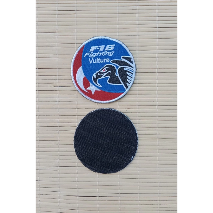 f 16 fighting vulture yazili akbaba logolu ayyildiz bayrakli nakis islemeli arma pec patch