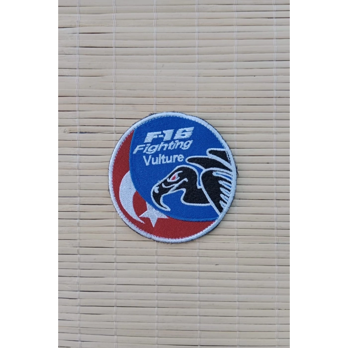 f 16 fighting vulture yazili akbaba logolu ayyildiz bayrakli nakis islemeli arma pec patch