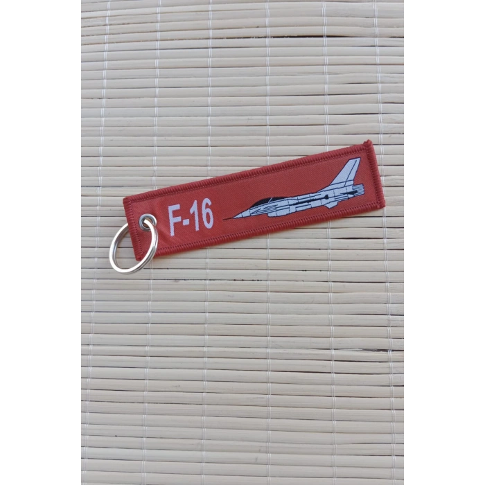 f 16 remove before flight yazili kirmizi beyaz nakis islemeli bez anahtarlik