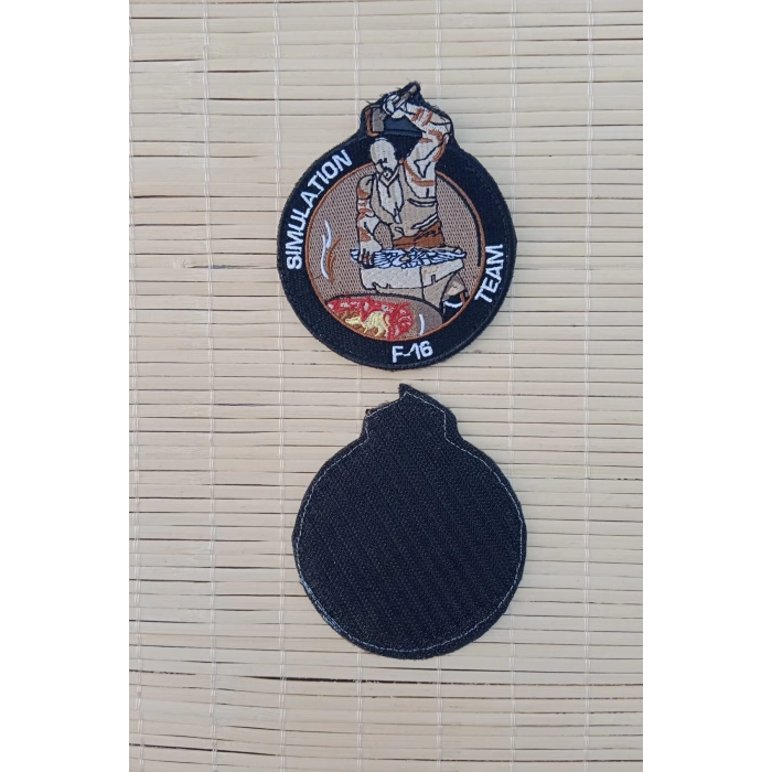 f 16 simulation team nakis islemeli arma patch pec