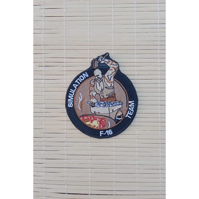 f 16 simulation team nakis islemeli arma patch pec