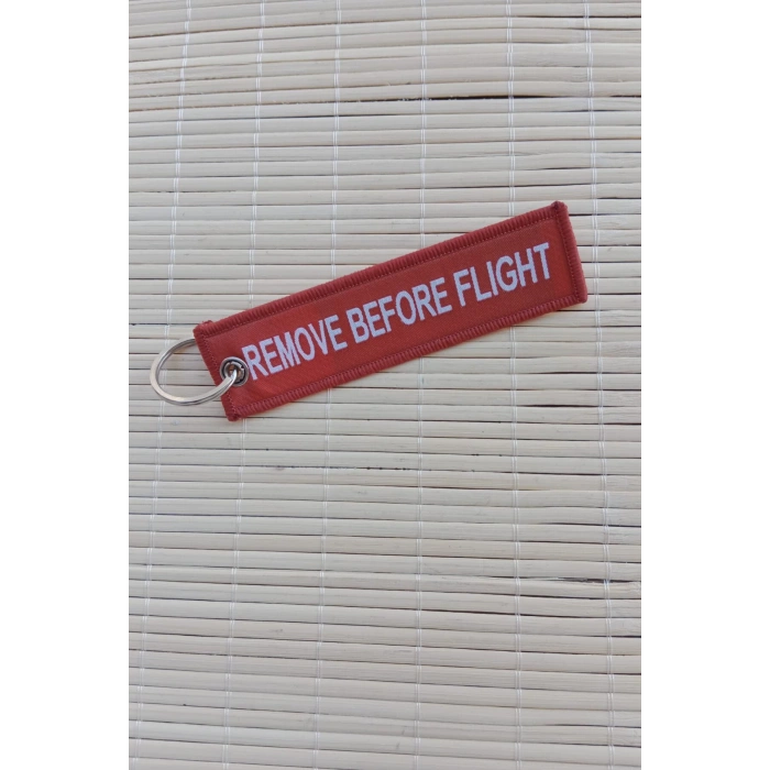 f 35 remove before flight yazili kirmizi beyaz nakis islemeli bez anahtarlik