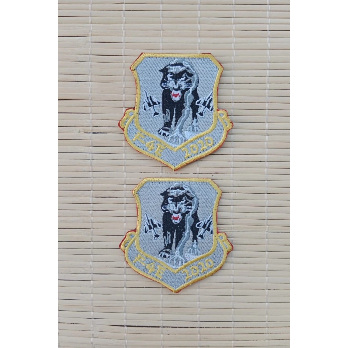 f 4e 2020 yazili ucak ve kaplan logolu nakis islemeli arma pec patch