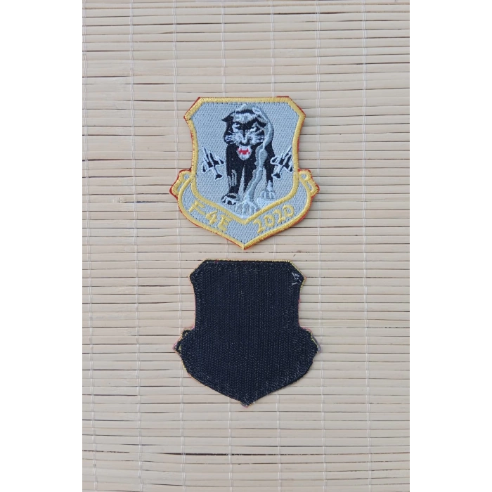 f 4e 2020 yazili ucak ve kaplan logolu nakis islemeli arma pec patch