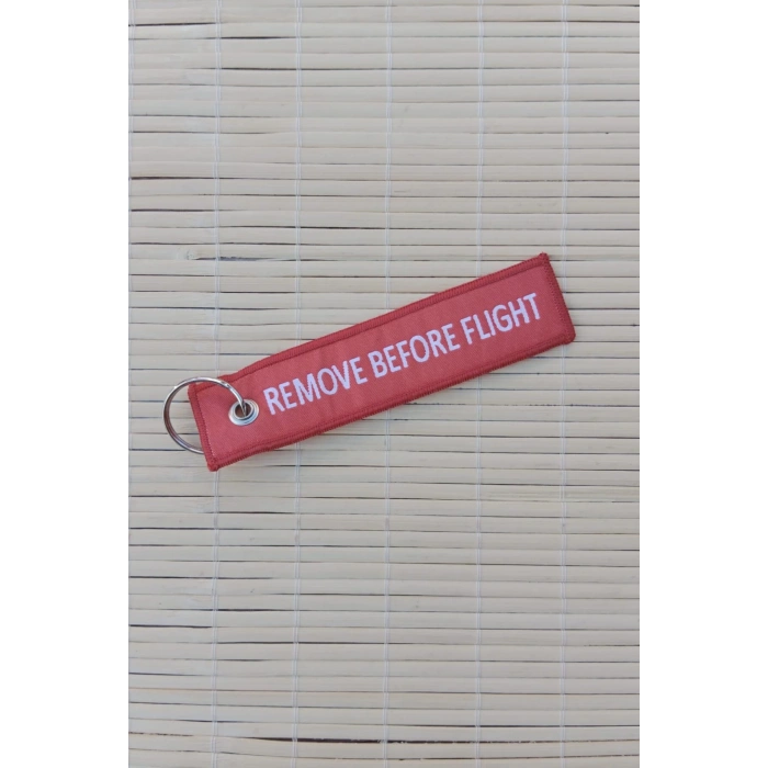 F 4E Phantom Remove Before Flight Yazili Kirmizi Nakis islemeli Bez Anahtarlik