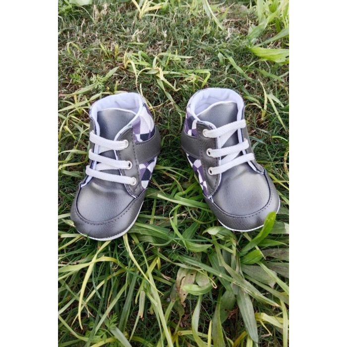 fume renkli ici pamuklu organik cocuk bebek ilkadim bagcikli patik sneaker casual ayakkabi