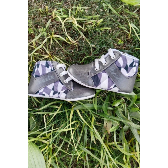 fume renkli ici pamuklu organik cocuk bebek ilkadim bagcikli patik sneaker casual ayakkabi