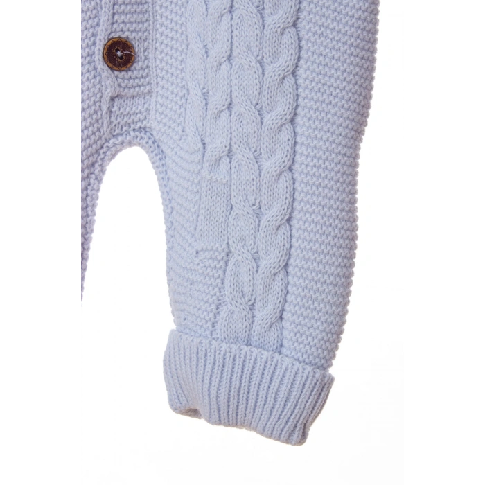 gok mavisi renkli bebe wersoft dugmeli triko uzun kollu kaliteli kapusonlu bebek tulum