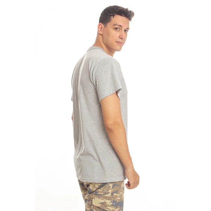 gri renkli kisa kollu pamuklu yuvarlak yaka organik kaliteli fanila