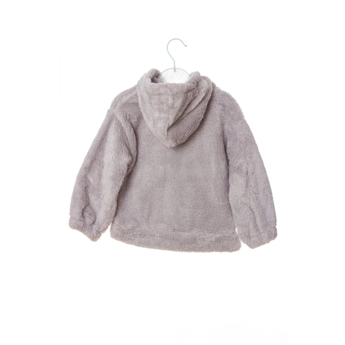 gri renkli unicorn nakisli cepli kaliteli organik uzun kollu kapusonlu sweatshirt kiyafet