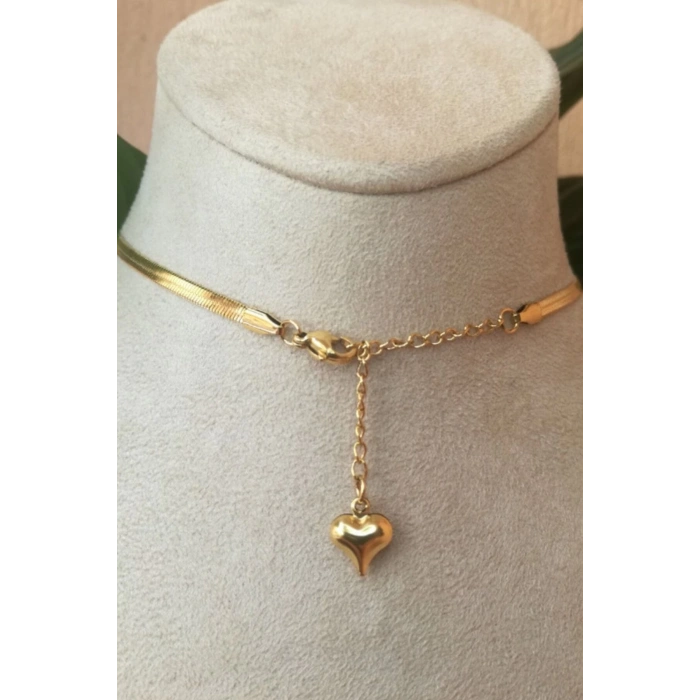 gul tasarim ince gold italyan zincirli altin renkli kaliteli paslanmaz celik kolye stainless stell