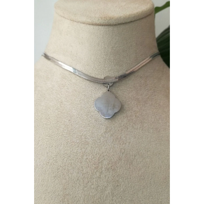 gullu tasarim italyan zincirli beyaz incili tasli gumus renkli kaliteli paslanmaz celik kolye stainless stell