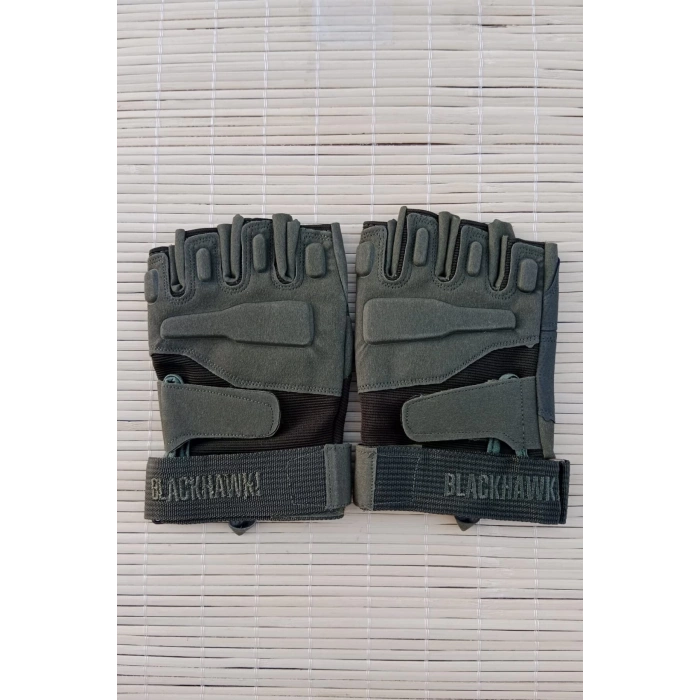 haki renkli blackhawk yumruk korumali esnek kesik parmak taktik eldiven