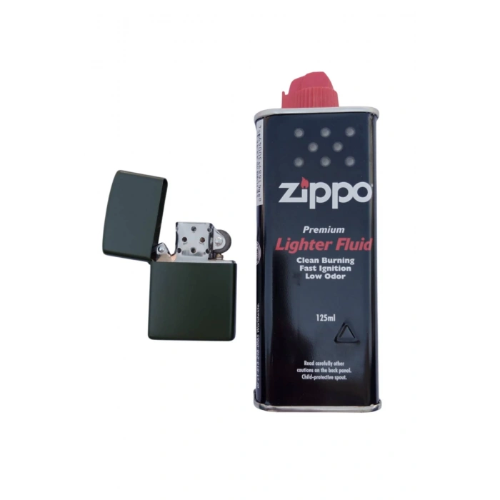 Haki Renkli Benzinli premium zippo Cakmak