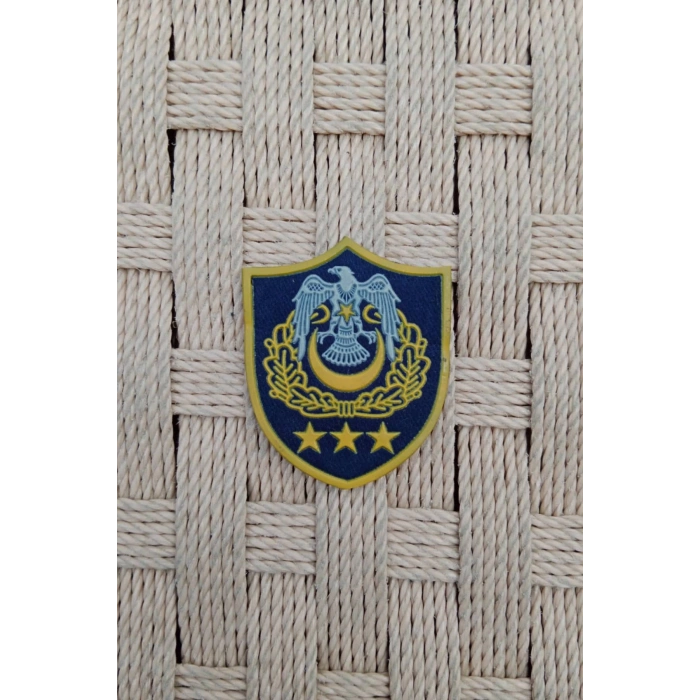 Hava Kuvvetleri Subay Albay Lacivert Zemin Kartal Nakisli Sirmali Mini Plastik Yelek Rutbe