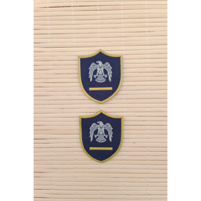 Hava Kuvvetleri Subay Astegmen Lacivert Zemin Kartal Nakisli Plastik Mini Yelek Rutbesi