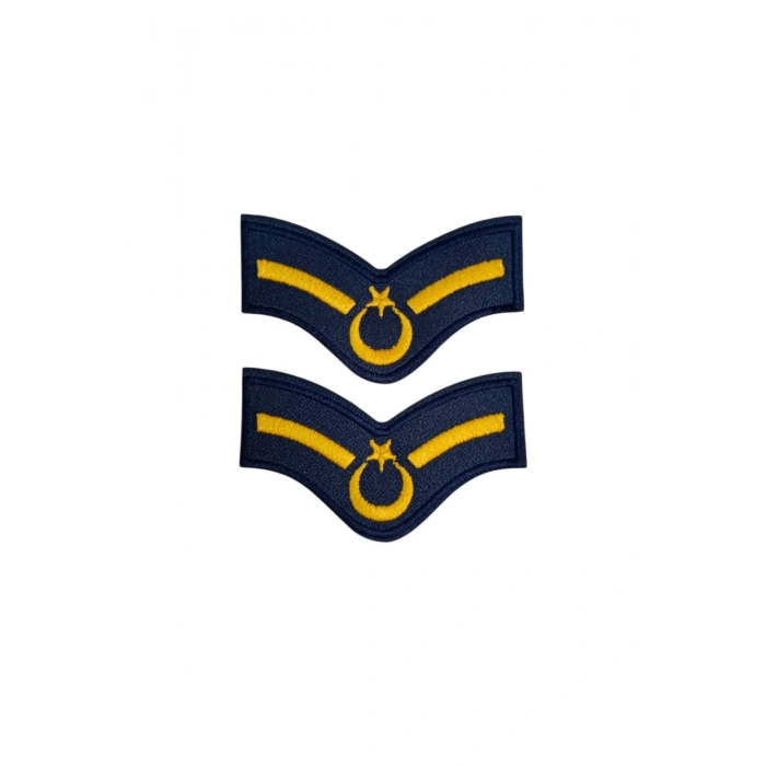 Hava Kuvvetleri Astsubay Adayi Dahili ve Harici Lacivert Bez Nakis Kol Arma Rutbe